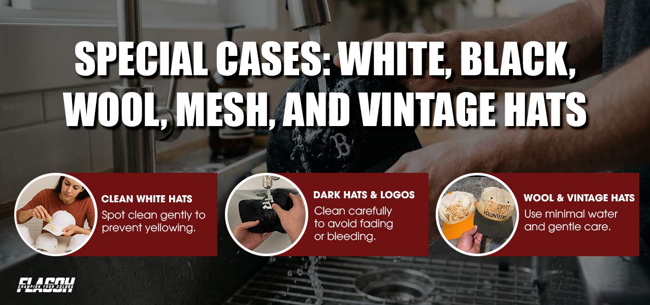 How to Wash a Baseball Hat Without Losing Shape 8 Special Cases: White, Black, Wool, Mesh, and Vintage Hats