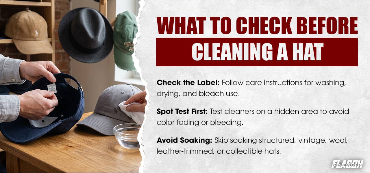 How to Remove Sweat Stains from Hats Without Ruining Them 6 What to Check Before Cleaning a Hat