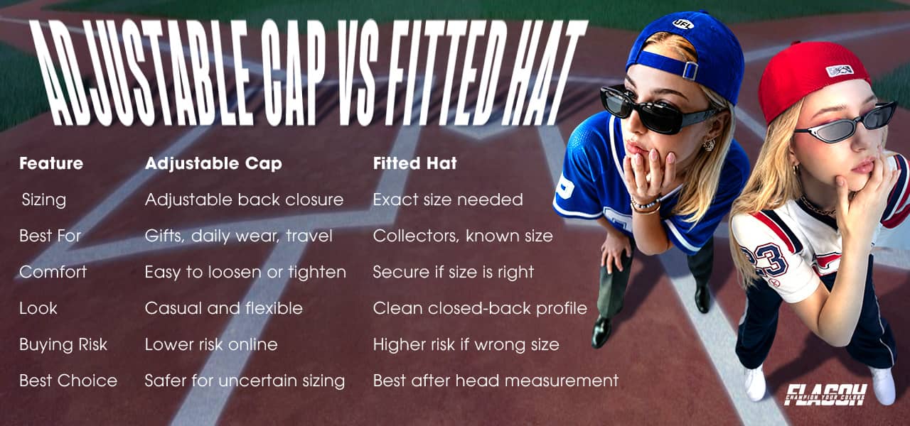 Adjustable Cap vs Fitted Hat