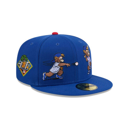 Chicago Cubs Bear Mascot Fitted Cap in Blue