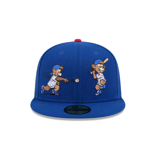 Chicago Cubs Bear Mascot Fitted Cap in Blue