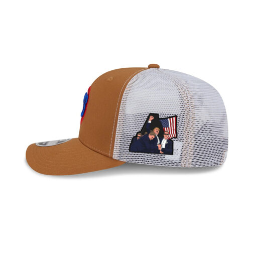 Chicago Cubs Bronze Game Day Trucker Cap in Khaki