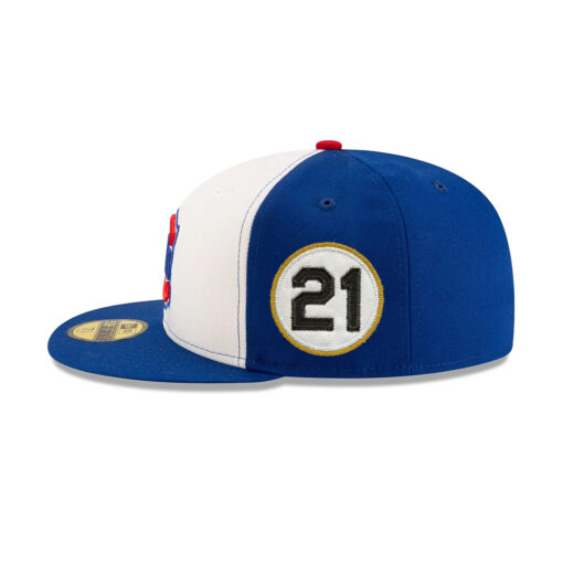 Chicago Cubs Classic Replica Fitted Cap in White Blue