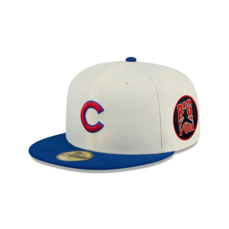 Chicago Cubs Clean Chrome Fitted Cap in White