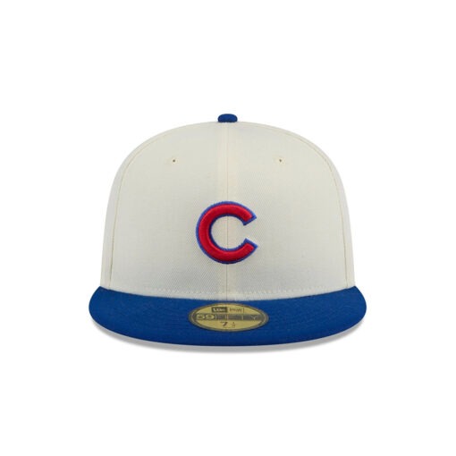 Chicago Cubs Clean Chrome Fitted Cap in White