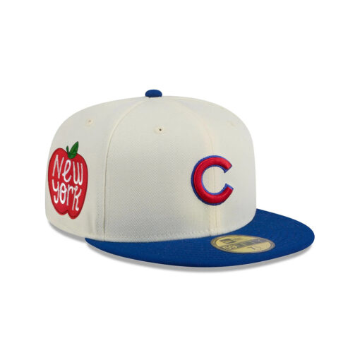 Chicago Cubs Clean Chrome Fitted Cap in White