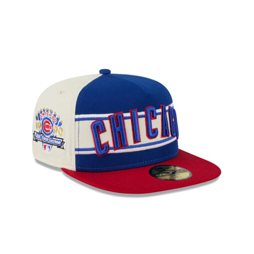 Chicago Cubs Curved Stripe A-Frame Fitted Cap in White