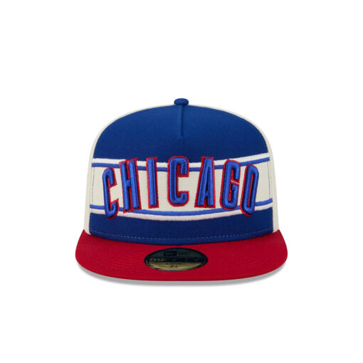 Chicago Cubs Curved Stripe A-Frame Fitted Cap in White
