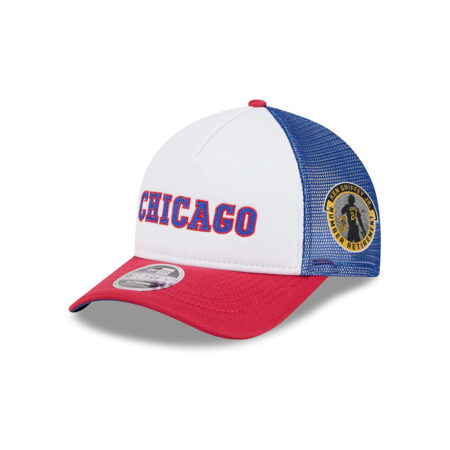 Chicago Cubs Curved Stripe M-Crown A-Frame Snapback in White