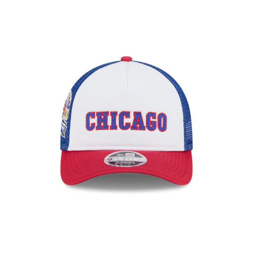 Chicago Cubs Curved Stripe M-Crown A-Frame Snapback in White Chicago Cubs Curved Stripe M-Crown A-Frame Snapback in White