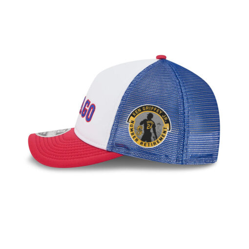 Chicago Cubs Curved Stripe M-Crown A-Frame Snapback in White Chicago Cubs Curved Stripe M-Crown A-Frame Snapback in White
