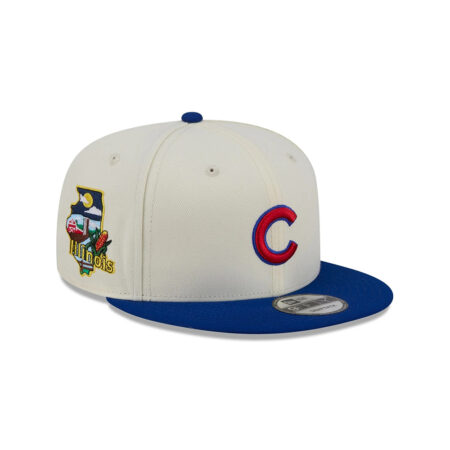Chicago Cubs Local Script Snapback Cap in Cream