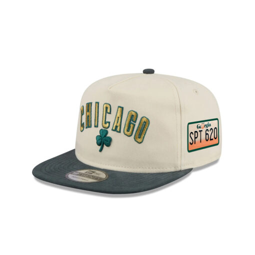 Chicago Cubs Metallic Logo Adjustable Cap in Cream