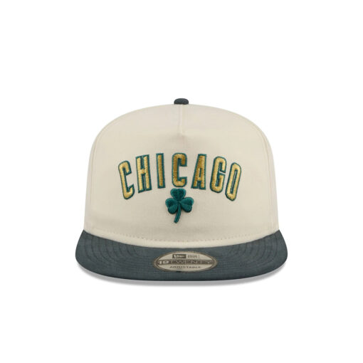 Chicago Cubs Metallic Logo Adjustable Cap in Cream