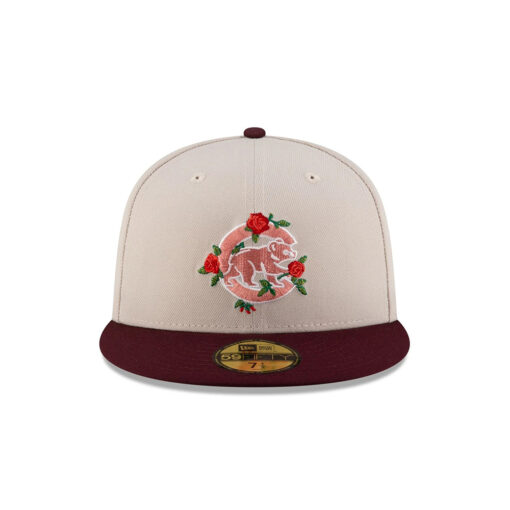 Chicago Cubs Rose Graphic Fitted Cap in Cream