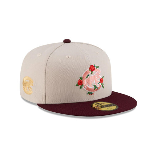 Chicago Cubs Rose Graphic Fitted Cap in Cream
