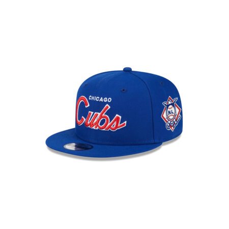 Chicago Cubs Script Fan Snapback Cap in Blue