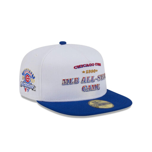 Chicago Cubs Script Stripe A-Frame Fitted Cap in White
