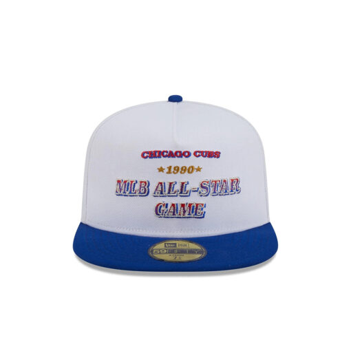 Chicago Cubs Script Stripe A-Frame Fitted Cap in White