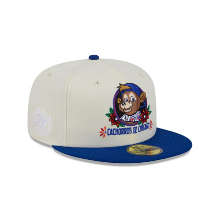 Chicago Cubs Sugar Skull Fan Fitted Cap in Cream