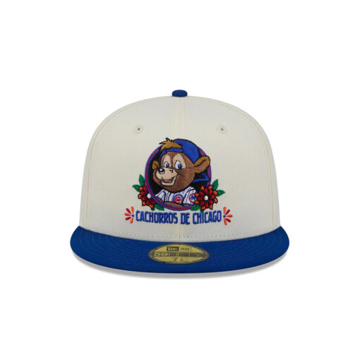 Chicago Cubs Sugar Skull Fan Fitted Cap in Cream Chicago Cubs Sugar Skull Fan Fitted Cap in Cream