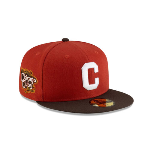 Chicago Cubs Visor Clip Fitted Cap in Red Black