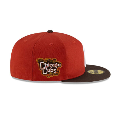 Chicago Cubs Visor Clip Fitted Cap in Red Black