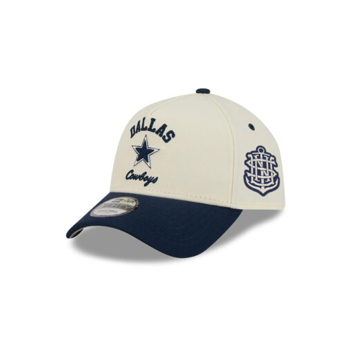 Dallas Cowboys Arched Logo Snapback Cap in Chrome White Dallas Cowboys Arched Logo Snapback Cap in Chrome White