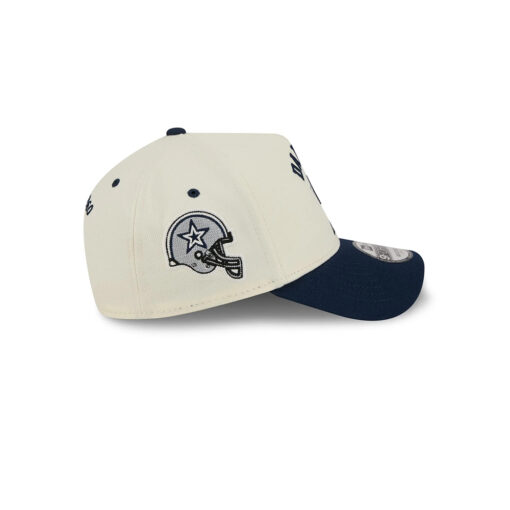Dallas Cowboys Arched Logo Snapback Cap in Chrome White Dallas Cowboys Arched Logo Snapback Cap in Chrome White