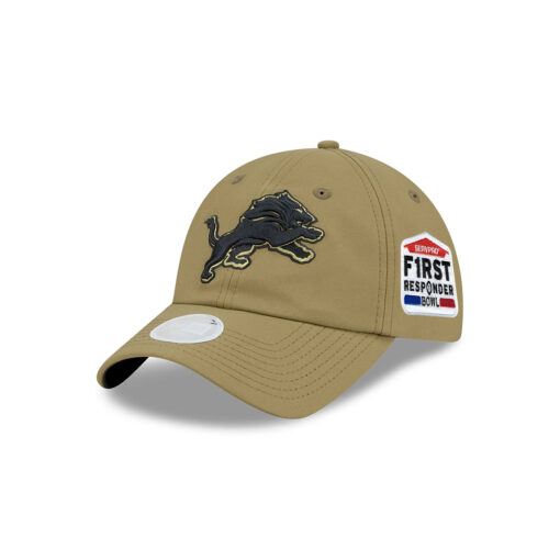 Detroit Lions Tonal Lion Side Patch Snapback Cap in Olive