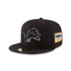 Detroit Lions Classic Snapback Cap in Black and White