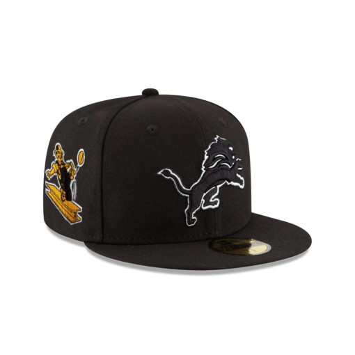 Detroit Lions Classic Snapback Cap in Black and White