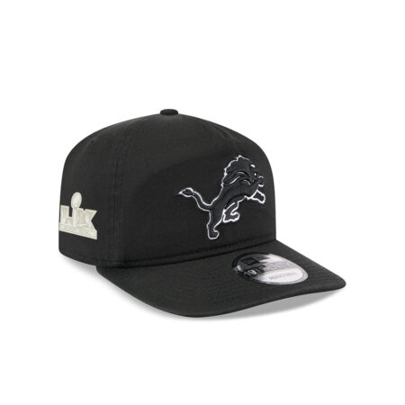 Detroit Lions Contrast Logo Side Patch Snapback Cap in Black