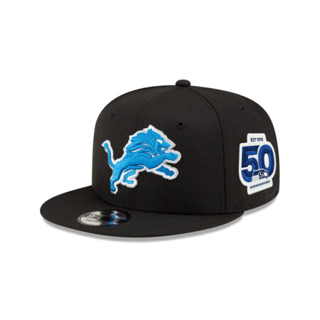 Detroit Lions Fitted Cap in Black and White