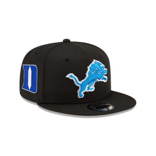 Detroit Lions Fitted Cap in Black and White