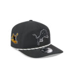 Detroit Lions Rope Snapback Cap in Black and White