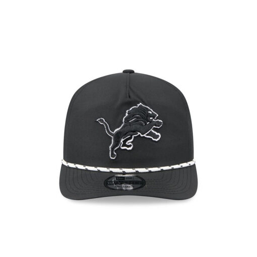 Detroit Lions Rope Snapback Cap in Black and White