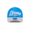 Detroit Lions Script Logo Rope Side Patch Snapback Cap in Blue and White