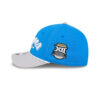 Detroit Lions Script Logo Rope Side Patch Snapback Cap in Blue and White