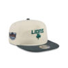 Detroit Lions Shamrock Wordmark Side Patch Snapback Cap in Cream and Green