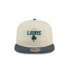 Detroit Lions Shamrock Wordmark Side Patch Snapback Cap in Cream and Green