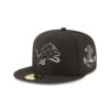 Detroit Lions Tonal Lion Anchor Side Patch Snapback Cap in Black