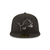 Detroit Lions Tonal Lion Anchor Side Patch Snapback Cap in Black