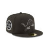 Detroit Lions Tonal Lion Anchor Side Patch Snapback Cap in Black