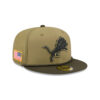 Detroit Lions Tonal Lion Oval Side Patch Trucker Cap in Olive