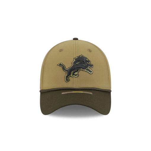 Detroit Lions Tonal Lion Rope Fitted Cap in Khaki and Olive