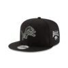Detroit Lions Tonal Logo Rope Side Patch Snapback Cap in Black