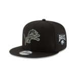 Detroit Lions Tonal Logo Rope Side Patch Snapback Cap in Black