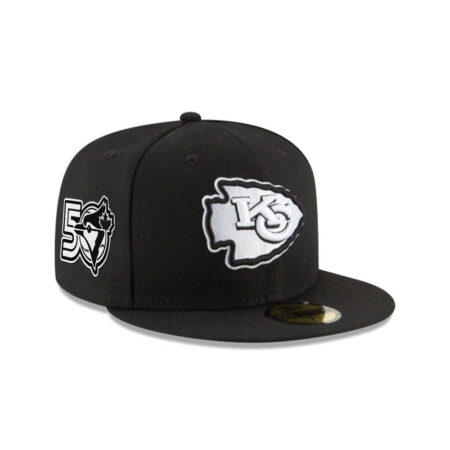 Kansas City Chiefs Fitted Cap in Black and White