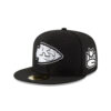 Kansas City Chiefs Black and White Fitted Cap in Black and White